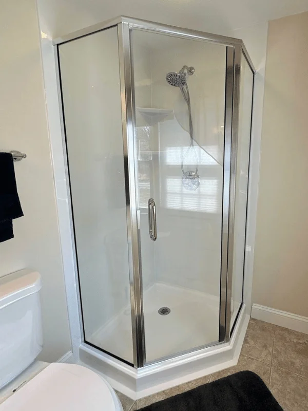 After shower renovation - Neo-Angle Shower Conversion