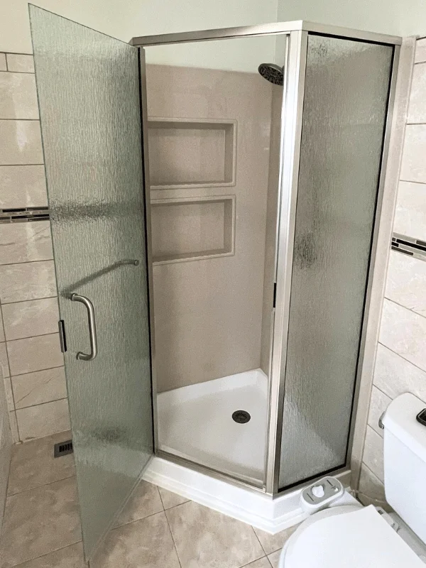 After shower renovation - Neo-Angle Shower Conversion