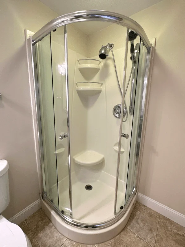 Before shower renovation - Neo-Angle Shower Conversion
