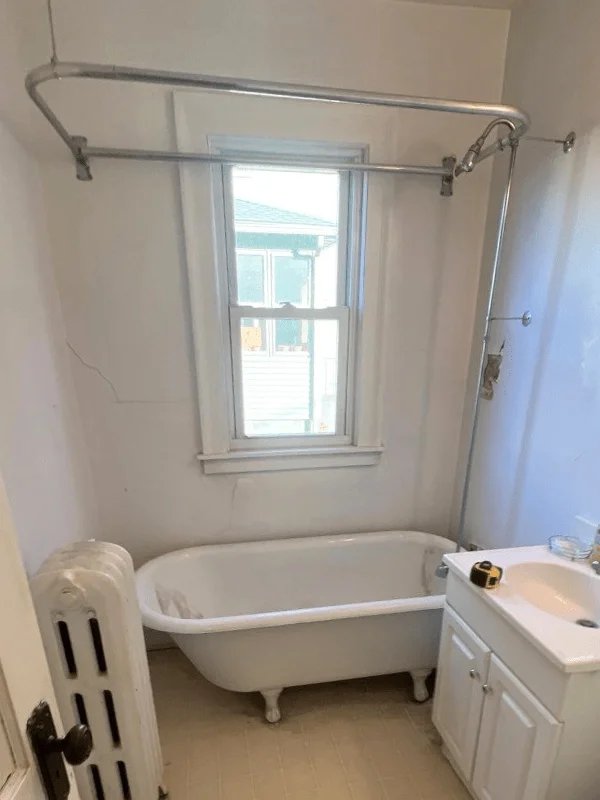 Before shower renovation - Tub-To-Shower Conversion