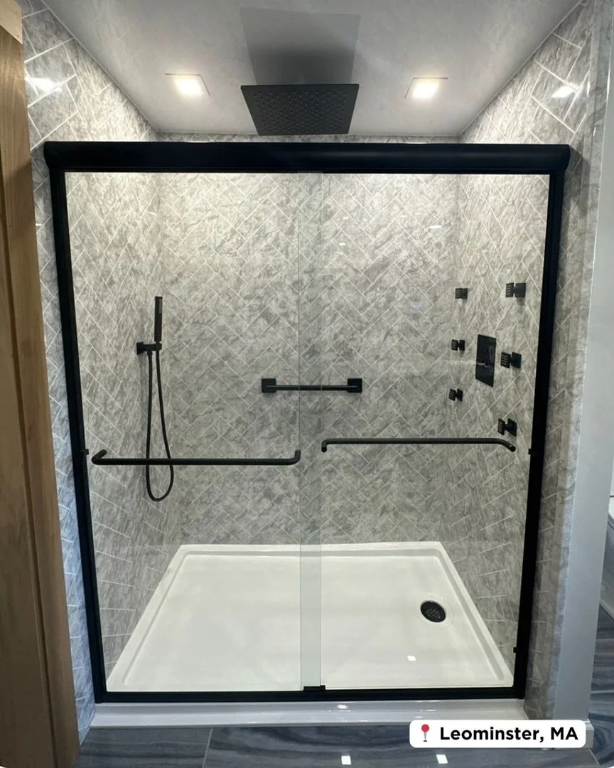 Completed walk-in shower installation
